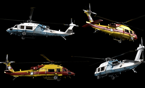 Modern Helicopter Rescue Transport Helicopter 3d model