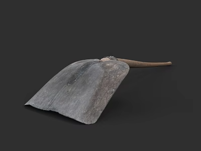 Heavy Duty Metal Shovel With Wooden Handle For Garden And Construction Use 3d model