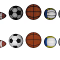 Different Types Of Sports Equipment Including Soccer Ball Volleyball Basketball And Football