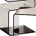Modern Acrylic Side Table With Sleek Metal Frame And Transparent Design Structure 3d model