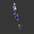 Colorful Game And Movie Characters In Various Cartoon Styles And Poses
