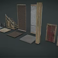 Various Wood And Stone Materials Including Planks Slabs And Textured Panels For Construction