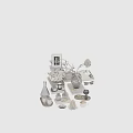 Elegant Decorative Ornament Collection With Vases Books Candles Perfume Bottles And Sculptures