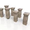 Various Textured Stone Pillars with Classic Design for Decorative Use 3d model