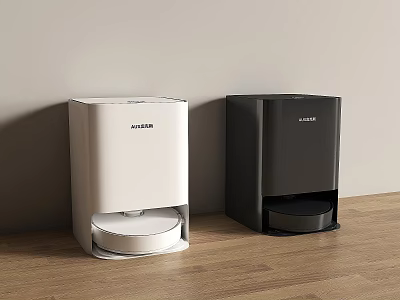 Anmon Automatic Sensor Soap Dispensers White And Black On Wooden Floor With Light Wall 3d model