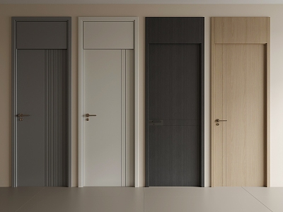 Modern interior door single door 3d model