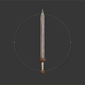 Traditional Sword With Transparent Blade And Brown Decorative Hilt White Grip