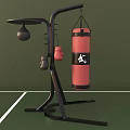 Boxing Training Equipment Stand With Red Punching Bag Speed Bag And Red Black Gloves