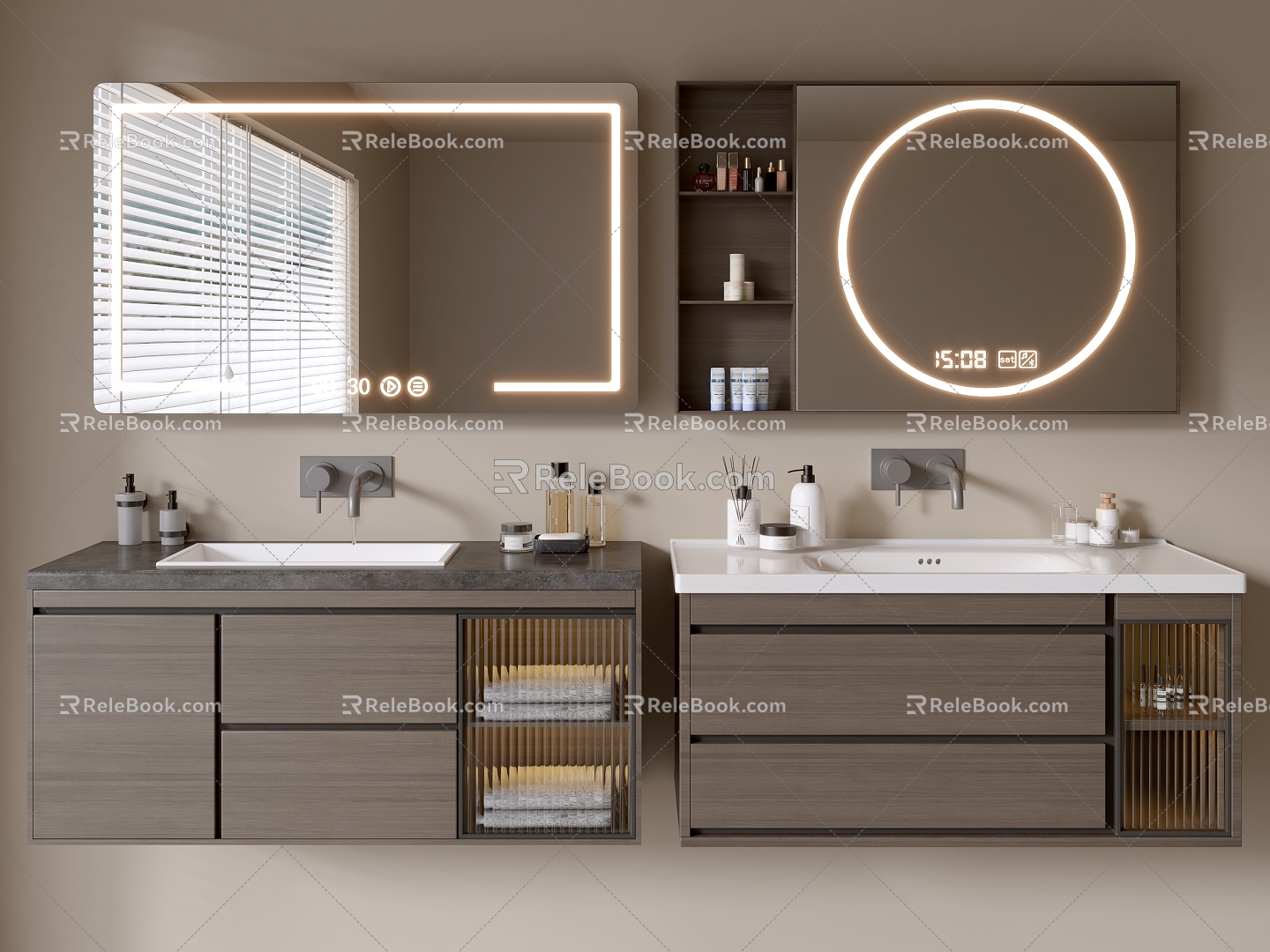 Modern Bathroom Cabinet Bathroom Counter Basin Bathroom Ornaments Mirror Cabinet Sink 3d model