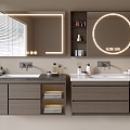 Modern Bathroom Cabinet Bathroom Counter Basin Bathroom Ornaments Mirror Cabinet Sink 3d model