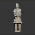 Ancient Chinese Terracotta Warrior Sculpture With Standing Posture And Detailed Armor
