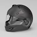 Black Motorcycle Helmet With Transparent Visor And Modern Safety Design