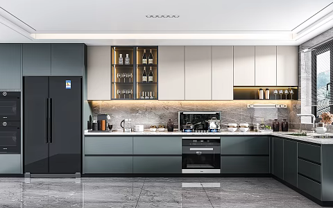 Light Luxury Kitchen 3d model