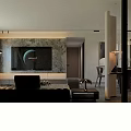 Modern Living And Dining Room Interior Design With Leather Sofa Dining Table And Pendant Lights