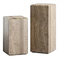 Decorative Beige Marble Columns With Textured Surface For Interior Design