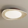 Modern Flush Mount Ceiling Light With Stone Texture Frame And White Lampshade 3d model