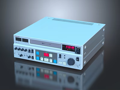 Light Blue Electronic Control Device With Panel Buttons Knobs And Digital Display Screen 3d model