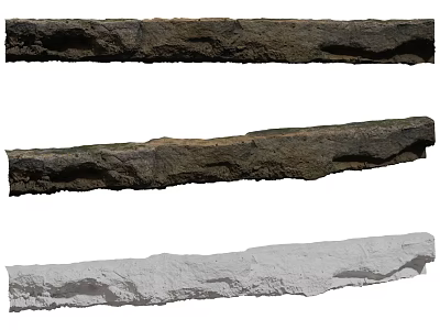 Different Types Of Natural Stone Wood Materials With Rough Surfaces And Various Colors 3d model