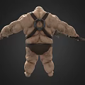 Large Muscular Creature With Weapon And Fierce Expression Design 3d model