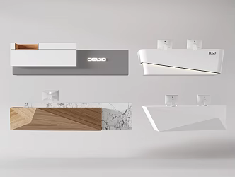 Modern Bar Reception Desk Lobby Company 3d model