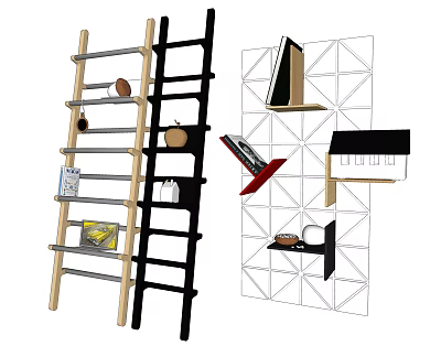 Nordic Storage Rack Wooden Frame Ornaments 3d model Nordic Storage Rack Wooden Frame Ornaments 3d model