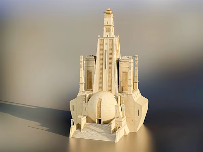 European Style Architecture With Classical Tower Structure Dome Roof And Ornate Details 3d model
