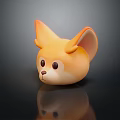 Cute Cartoon Fox Head With Orange Yellow Gradient And Big Ears Design