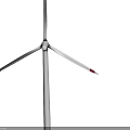 Industrial Wind Turbine Equipment With White Blades And Red Tip Structures