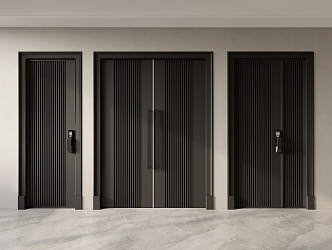 Modern swing door security door 3d model