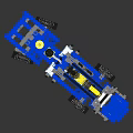 Electric Toy Building Blocks Construction Vehicle With Mechanical Arm Blue And Yellow Parts