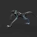 Sci Fi Reptile Creature 3D Model With Sharp Claws Blue Green Skin And Long Tail