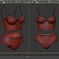 Elegant Orange Lace Lingerie Set with Bralette and Matching Intricate Pattern Panties