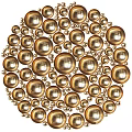 Shiny Golden Spherical Mirrors in Circular Decorative Arrangement for Home Interior