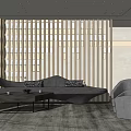 Modern Sofa And Coffee Table Set With Accent Chair And Wooden Slat Wall Design