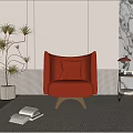 Single Sofa Leather Sofa Imported Single Sofa 3d model