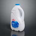White Plastic Laundry Bottle with Blue Cap Red Logo Life Label and Blue Wave Design