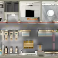 Modern Open Interior Design With Living Room Kitchen Island Dining And Play Area