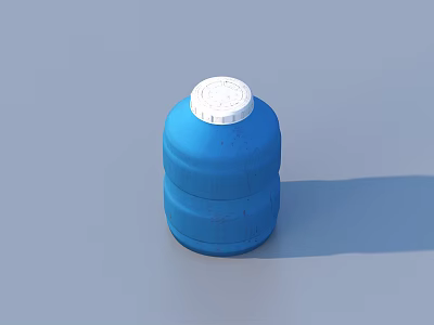 Sturdy Blue Plastic Household Bucket With White Lid For Daily Storage 3d model