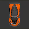 Orange Racing Car With Racing Team Logo Number 58 And Rear Wing Design