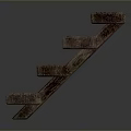 Brown Textured Wooden Stacked Step Structure With Multi Layer Design