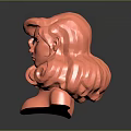 Game Movie Female Character With Red Curly Hair 3D Head Sculpture Design