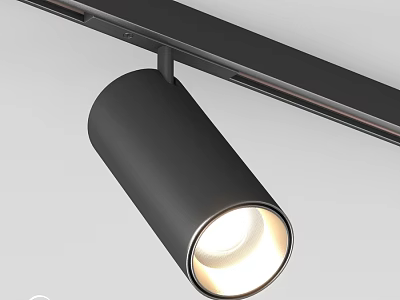 Black Modern Track Spotlight Ceiling Mounted With Bright LED Illumination 3d model