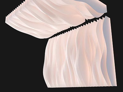 Modern White Ceiling with Wavy Folded Layers And Elegant Architectural Design 3d model