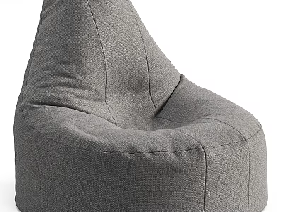 Gray Fabric Bean Bag Chair For Comfortable Lounge Seating Experience 3d model