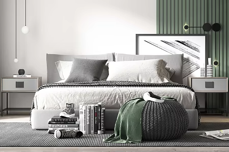 Double bed 3d model