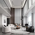 Modern Duplex Living Room 3d model