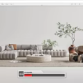 Modern sofa coffee table combination 3d model