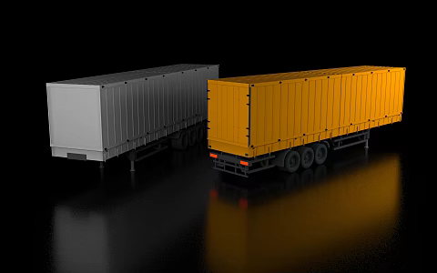 Container transportation logistics freight box tractor truck shipping toy car props scene decoration game props exhibition 3d model