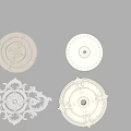 White Decorative Ceiling Medallions with Ornate Patterns for Lighting Fixture Decoration
