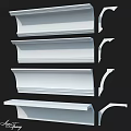 White Decorative Architectural Mouldings With Various Shapes And Detailed Designs